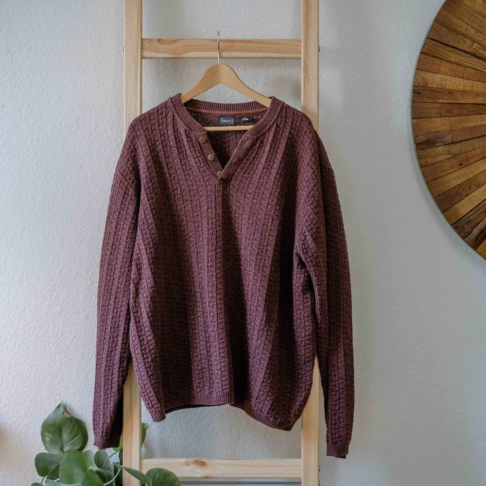 Haggar Burgundy Oversized Sweater